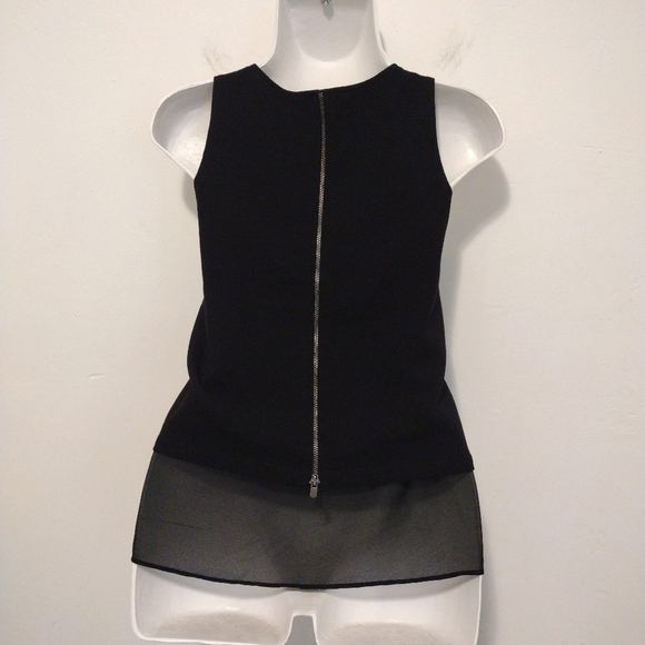 Banana Republic Factory - Sleeveless Texture Over Sheer Zipped Top - Picture 7 of 16
